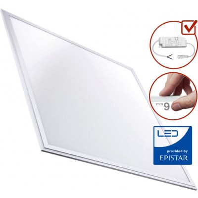 19,95 € Envio grátis | Painel de LED 40W LED 6000K Luz fria. 60×60 cm. Chip EPISTAR SMD LED. UGR-17. Claridade alta. Painel LED extra-plano Slimline. LED Driver incluído Pmma e alumínio lacado. Cor branco