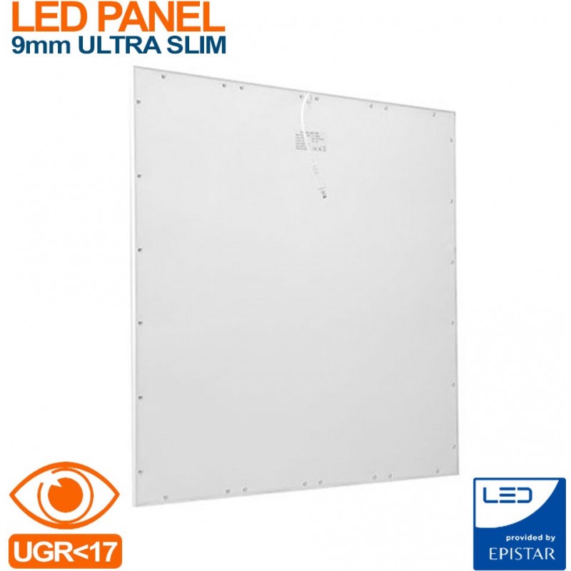21,95 € Free Shipping | LED panel 40W LED 6000K Cold light. Square Shape 60×60 cm. EPISTAR SMD LED Chip. UGR-17. High brightness. Slimline Extra-flat LED Panel. LED Driver included Office, work zone and warehouse. Pmma and lacquered aluminum. White Color