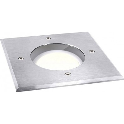 10,95 € Free Shipping | Luminous beacon Square Shape 14×10 cm. Recessed floor spotlight Terrace and garden. 304 stainless steel. Stainless steel Color