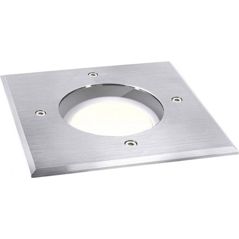 10,95 € Free Shipping | In-Ground lighting Square Shape 12×10 cm. Recessed floor spotlight Terrace and garden. 304 stainless steel. Stainless steel Color