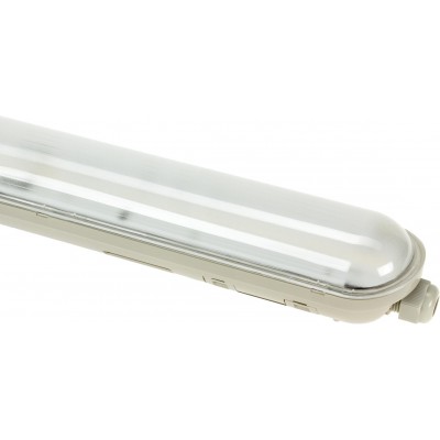 Ceiling lamp 38W 4000K Neutral light. 120×7 cm. Waterproof and watertight housing with integrated SMD LEDs Warehouse, garage and public space. Polycarbonate. Beige Color