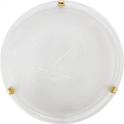 Plafoniera da interno Eglo Salome 120W Forma Sferica Ø 40 cm. Stile classico. Acciaio e Bicchiere. Colore bianca, d'oro e ottone