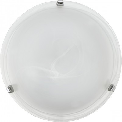 Plafón de interior Eglo Salome 120W Forma Esférica Ø 40 cm. Estilo clásico. Acero y Vidrio. Color blanco, cromado y plata