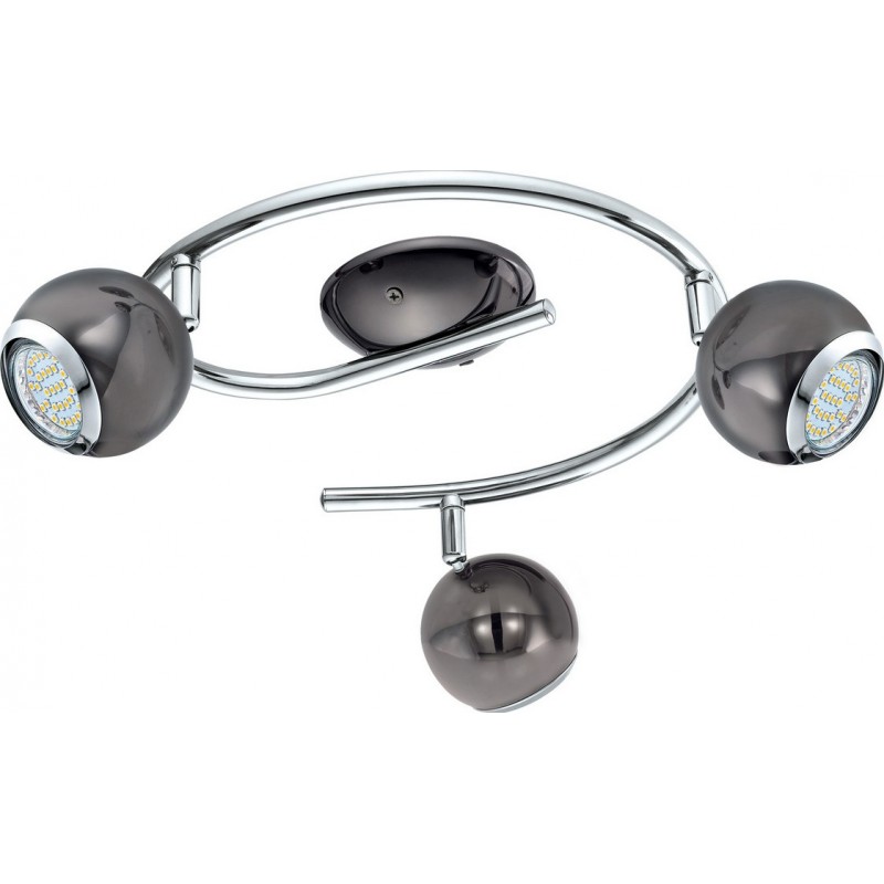 79,95 € Free Shipping | Indoor spotlight Eglo Bimeda 9W 3000K Warm light. 35×29 cm. Steel. Plated chrome, black, nickel and silver Color