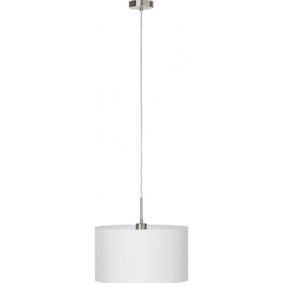 59,95 € Free Shipping | Hanging lamp Eglo Pasteri 60W Ø 38 cm. Steel and textile. White, nickel and matt nickel Color