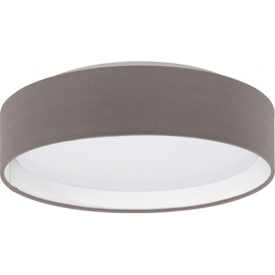 88,95 € Free Shipping | Indoor ceiling light Eglo Pasteri 11W 3000K Warm light. Cylindrical Shape Ø 32 cm. Living room, dining room and bedroom. Sophisticated Style. Steel, plastic and textile. Anthracite, white, brown and black Color