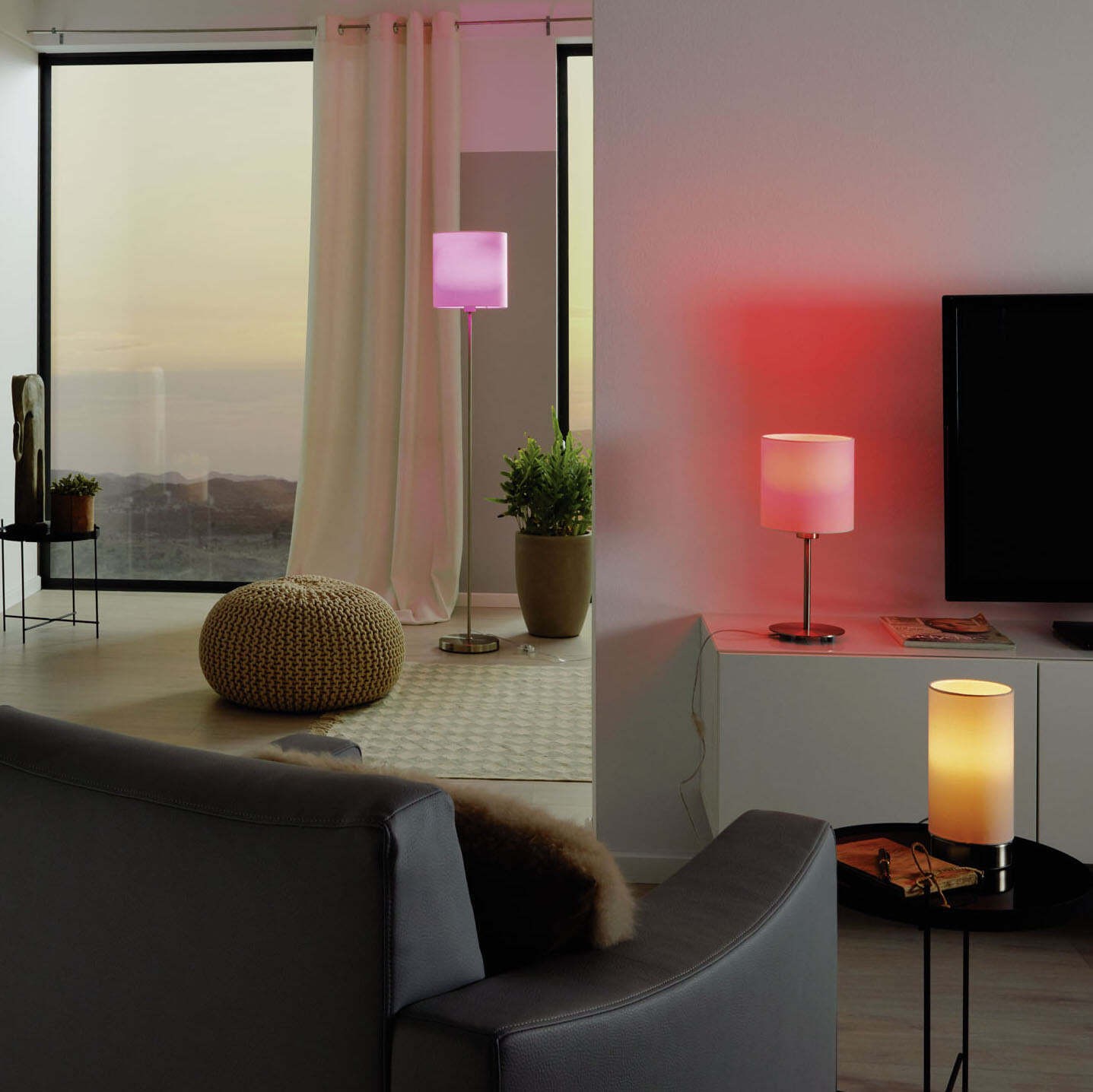 51,95 € Envoi gratuit | Lampe de table Eglo Pasteri 60W Ø 18 cm. Acier et textile. Couleur blanc, nickel et nickel mat