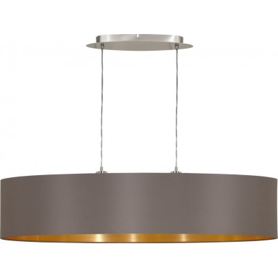 124,95 € Spedizione Gratuita | Lampada a sospensione Eglo Maserlo 120W 110×100 cm. Acciaio e tessile. Colore d'oro, marrone, nichel, nichel opaco e marrone chiaro