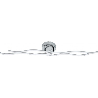 162,95 € Free Shipping | Indoor ceiling light Eglo Roncade 40W 3000K Warm light. Extended Shape 116×18 cm. Living room, dining room and bedroom. Design Style. Steel, aluminum and plastic. White, plated chrome and silver Color