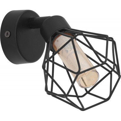 Indoor wall light Eglo Zapata 1 3W Ø 6 cm. Steel and glass. Orange and black Color