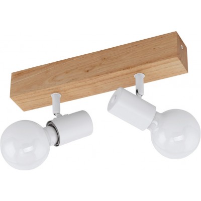 38,95 € Envoi gratuit | Lampe au plafond Eglo France Townshend 3 120W 30×5 cm. Acier et bois. Couleur blanc et marron