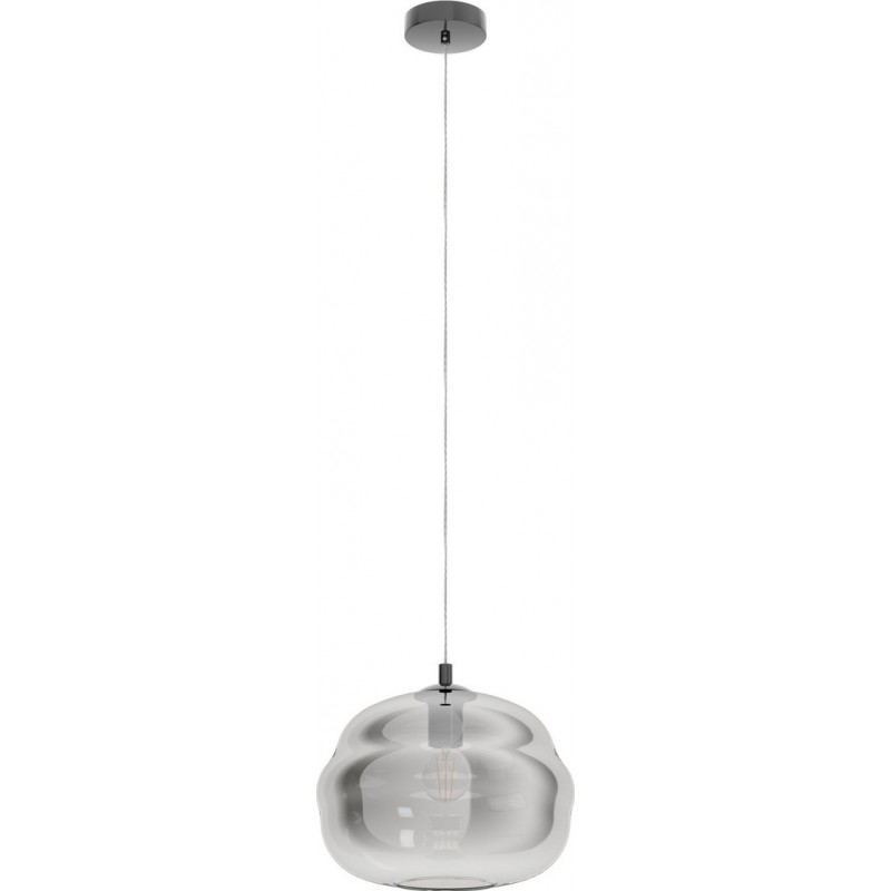 99,95 € Free Shipping | Hanging lamp Eglo Dogato 60W Spherical Shape Ø 33 cm. Living room and dining room. Modern, design and cool Style. Steel. Plated chrome, black, transparent black, nickel and silver Color