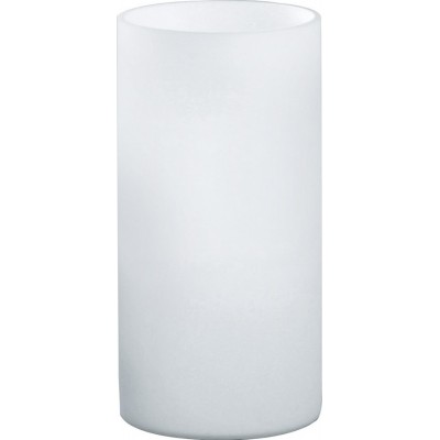 Lámpara de sobremesa Eglo Geo 60W Forma Cilíndrica Ø 10 cm. Dormitorio, oficina y zona de trabajo. Estilo moderno y diseño. Vidrio y Vidrio opalino. Color blanco