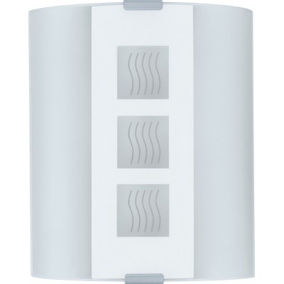 Lampada da parete per interni Eglo Grafik 60W Forma Cilindrica 21×18 cm. Cucina e bagno. Stile design. Acciaio, Bicchiere e Vetro satinato