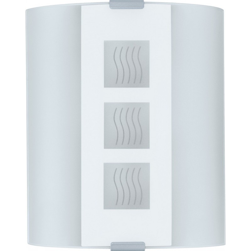 13,95 € Envio grátis | Luz de parede interna Eglo Grafik 60W Forma Cilíndrica 21×18 cm. Cozinha e banheiro. Estilo projeto. Aço, Vidro e Vidro acetinado