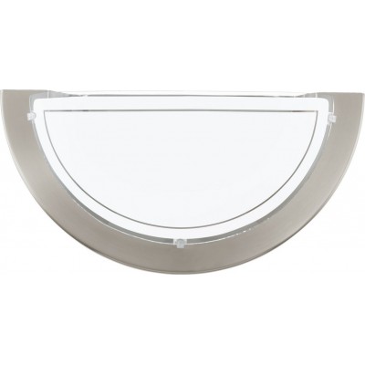 11,95 € Free Shipping | Indoor wall light Eglo Planet 1 60W Oval Shape 29×15 cm. Bedroom and lobby. Classic Style. Steel, glass and lacquered glass. White, nickel and matt nickel Color