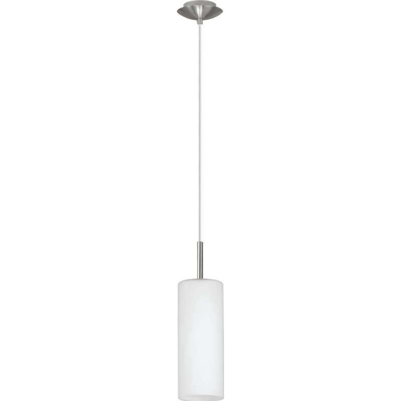 38,95 € Envoi gratuit | Lampe à suspension Eglo Troy 3 60W Façonner Cylindrique Ø 11 cm. Salle et salle à manger. Style moderne, conception et frais. Acier, Verre et Verre satiné. Couleur blanc, nickel et nickel mat