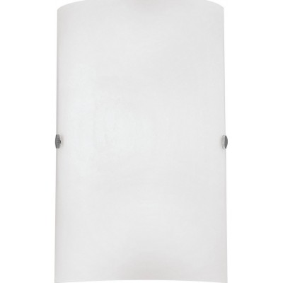 Luz de parede interna Eglo Troy 3 60W 25×18 cm. Aço, vidro e vidro acetinado. Cor branco, níquel e níquel mate