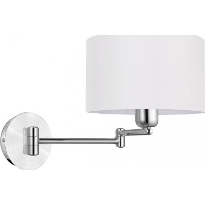 85,95 € Бесплатная доставка | Настенный светильник для дома Eglo Halva 60W Ø 23 cm. Алюминий и текстиль. Алюминий, бежевый, покрытый хром и серебро Цвет