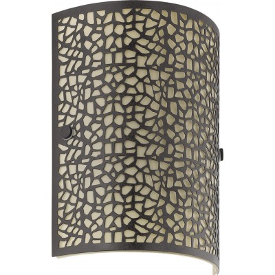 Indoor wall light Eglo Almera 60W Cylindrical Shape 25×18 cm. Living room and bedroom. Vintage Style. Steel and glass. Champagne, brown and antique brown Color