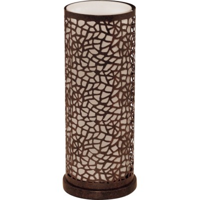 Table lamp Eglo Almera 60W Cylindrical Shape Ø 11 cm. Bedroom, office and work zone. Modern, sophisticated and design Style. Steel and glass. Champagne, brown and antique brown Color