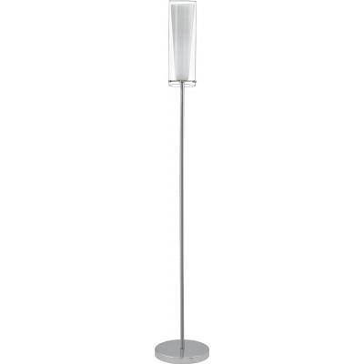 99,95 € Envio grátis | Luminária de piso Eglo Pinto 60W Ø 11 cm. Aço, vidro e vidro opalino. Cor branco, cromado e prata