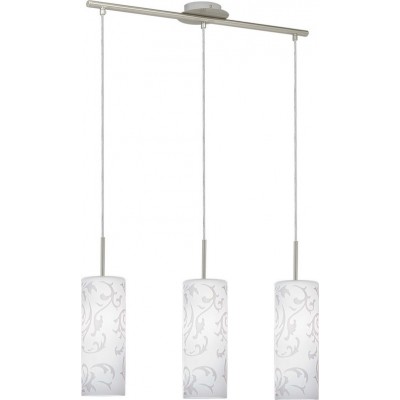 132,95 € Free Shipping | Hanging lamp Eglo Amadora 180W 110×72 cm. Steel, glass and printed glass. White, nickel and matt nickel Color