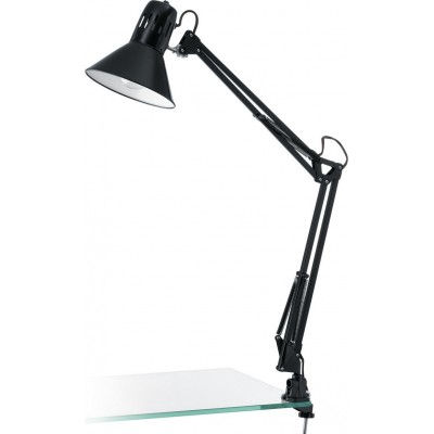 27,95 € Free Shipping | Desk lamp Eglo Firmo 40W Conical Shape 73 cm. Office and work zone. Modern and design Style. Steel and plastic. Black and glossy black Color
