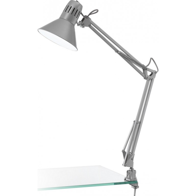 29,95 € Free Shipping | Desk lamp Eglo Firmo 40W Conical Shape 73 cm. Office and work zone. Modern and design Style. Steel and Plastic. Silver Color