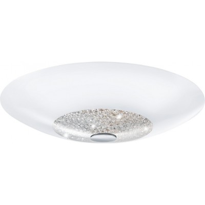 Indoor ceiling light Eglo Ellera 180W Ø 55 cm. Steel, crystal and glass. White, plated chrome and silver Color