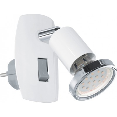 29,95 € Kostenloser Versand | Nachtlicht Eglo Mini 4 3W 3000K Warmes Licht. 10×7 cm. Steckerlampe Stahl. Weiß, überzogenes chrom und silber Farbe