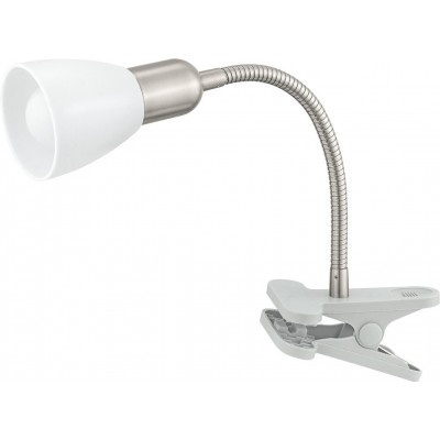 Lampe de bureau Eglo Dakar 3 4W 3000K Lumière chaude. Façonner Conique 26×25 cm. Lampe à pince Bureau et zone de travail. Style moderne, conception et frais. Acier et Plastique. Couleur blanc, chromé et argent