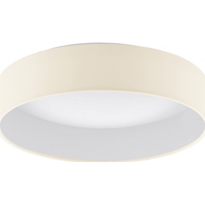 62,95 € Free Shipping | Ceiling lamp Eglo Palomaro 11W 3000K Warm light. Ø 32 cm. Plastic and textile. White and cream Color