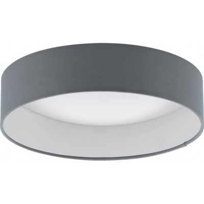 86,95 € Free Shipping | Ceiling lamp Eglo Palomaro 11W 3000K Warm light. Ø 32 cm. Plastic and textile. Anthracite, white and black Color