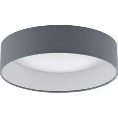 Ceiling lamp Eglo Palomaro 11W 3000K Warm light. Cylindrical Shape Ø 32 cm. Living room, dining room and bedroom. Modern Style. Plastic and Textile. Anthracite, white and black Color