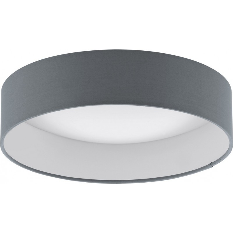 89,95 € Free Shipping | Indoor ceiling light Eglo Palomaro 11W 3000K Warm light. Cylindrical Shape Ø 32 cm. Living room, dining room and bedroom. Modern Style. Plastic and textile. Anthracite, white and black Color