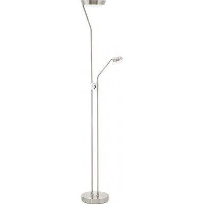 199,95 € Free Shipping | Floor lamp Eglo Sarrione 24.5W 3000K Warm light. Conical Shape 180 cm. Dining room, bedroom and office. Modern and design Style. Steel and plastic. Nickel, matt nickel and satin Color