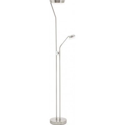 Lampada da pavimento Eglo Sarrione 24.5W 3000K Luce calda. 180 cm. Acciaio e plastica. Colore nichel, nichel opaco e raso