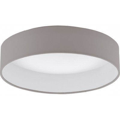 86,95 € Free Shipping | Ceiling lamp Eglo Palomaro 11W 3000K Warm light. Ø 32 cm. Plastic and textile. White and gray Color