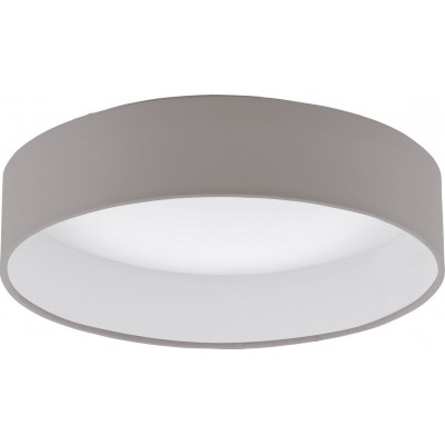 79,95 € Free Shipping | Indoor ceiling light Eglo Palomaro 11W 3000K Warm light. Cylindrical Shape Ø 32 cm. Living room, dining room and bedroom. Modern Style. Plastic and textile. White and gray Color