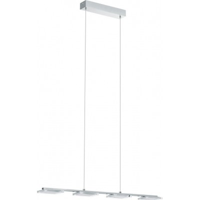 129,95 € Envio grátis | Lâmpada pendurada Eglo Cartama 18W 3000K Luz quente. Forma Alongada 110×78 cm. Sala de estar e sala de jantar. Estilo moderno, projeto e frio. Aço e plástico. Cor cromado, prata e cetim