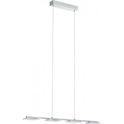 Hanging lamp Eglo Cartama 18W 3000K Warm light. Extended Shape 110×78 cm. Living room and dining room. Modern, design and cool Style. Steel and Plastic. Plated chrome, silver and satin Color