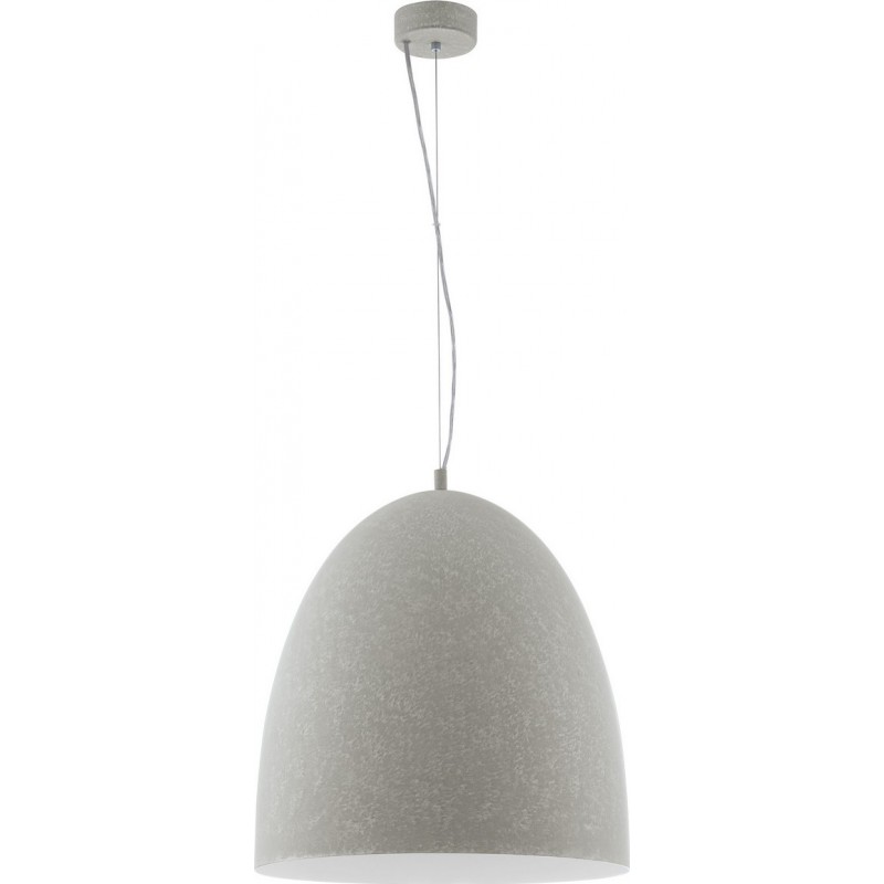 309,95 € Free Shipping | Hanging lamp Eglo Sarabia 60W Conical Shape Ø 48 cm. Living room and dining room. Modern, design and cool Style. Steel. Gray Color