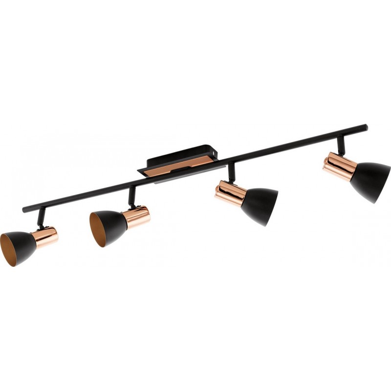 129,95 € Free Shipping | Indoor spotlight Eglo Barnham 13.5W Extended Shape 78×7 cm. Living room, dining room and bedroom. Design Style. Steel. Copper, golden and black Color