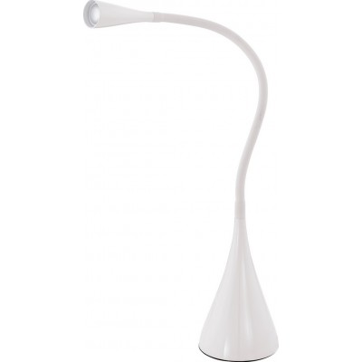 61,95 € Free Shipping | Desk lamp Eglo Snapora 3.5W 3000K Warm light. Conical Shape 49 cm. Office and work zone. Modern, sophisticated and design Style. Aluminum and plastic. White Color