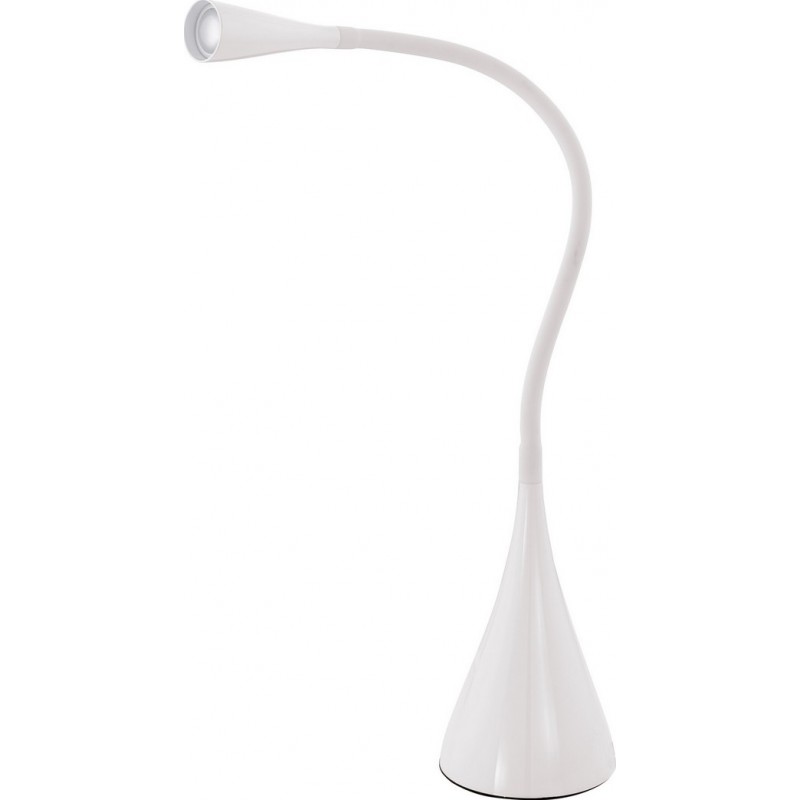 49,95 € Free Shipping | Desk lamp Eglo Snapora 3.5W 3000K Warm light. Conical Shape 49 cm. Office and work zone. Modern, sophisticated and design Style. Aluminum and Plastic. White Color
