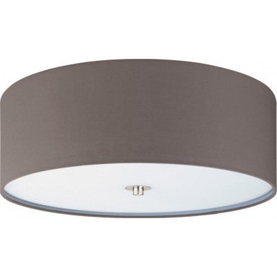 Ceiling lamp Eglo Pasteri 180W Cylindrical Shape Ø 47 cm. Living room and dining room. Modern Style. Steel, Textile and Glass. Anthracite, brown, black, nickel and matt nickel Color