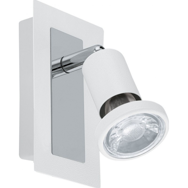 22,95 € Envoi gratuit | Projecteur d'intérieur Eglo Sarria 5W 12×6 cm. Acier. Couleur blanc, chromé et argent