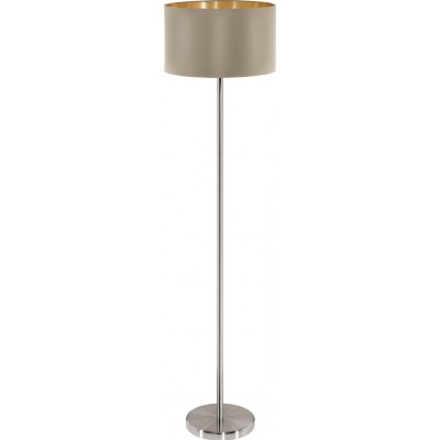 115,95 € Free Shipping | Floor lamp Eglo Maserlo 60W Ø 38 cm. Steel and textile. Golden, gray, nickel and matt nickel Color