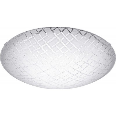 38,95 € Free Shipping | Indoor ceiling light Eglo Riconto 1 11W 3000K Warm light. Spherical Shape Ø 31 cm. Living room and dining room. Classic Style. Steel and glass. White Color